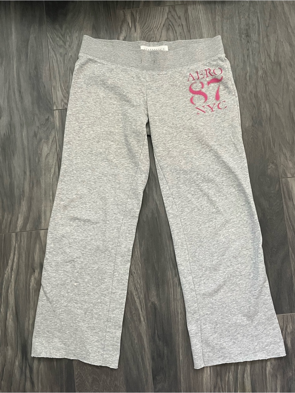 Aeropostale Low-Rise Wide Leg Gray Sweatpants | Women